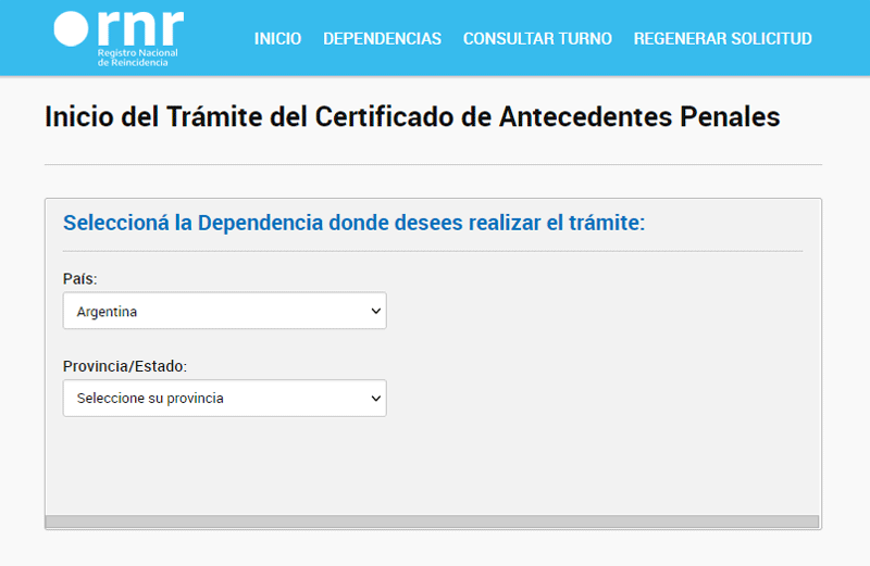 Turnera del Registro Nacional de Reincidencia