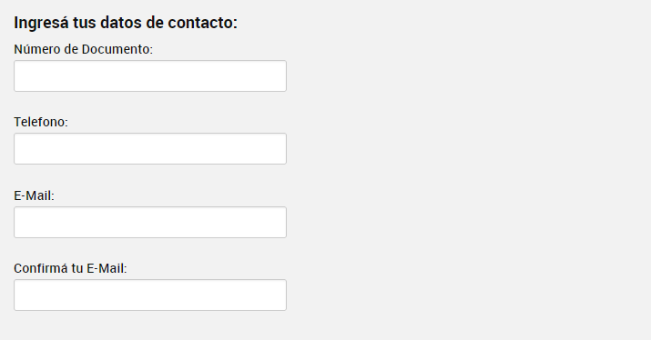 Ingresar datos personales para pedir turno