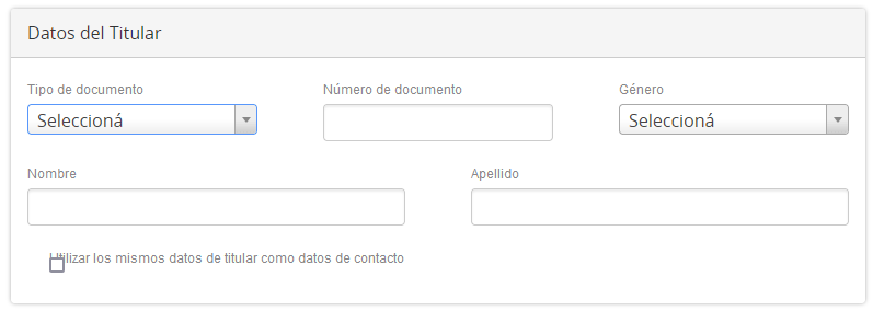 Llenar datos del titular del vehículo a verificar