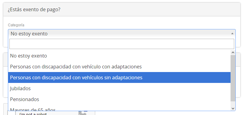 Insertar los datos de pago para el servicio de inspección vehicular