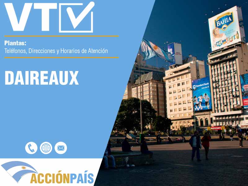 Plantas VTV en Daireaux - Telfonos y Horarios